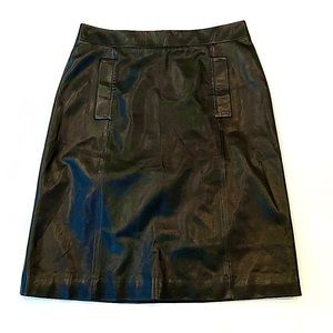 Bottega Veneta Black Leather Skirt